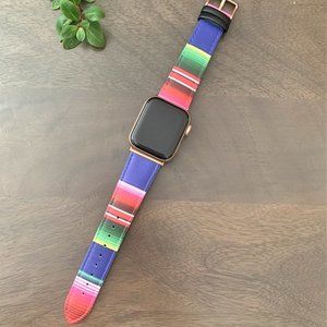 Serape Pattern Leather Apple Watch Band, 42/44 mm